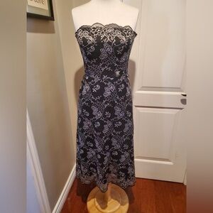 Classic Strapless Dressy Collection Satin and Lace Cocktail Dress SIZE 6